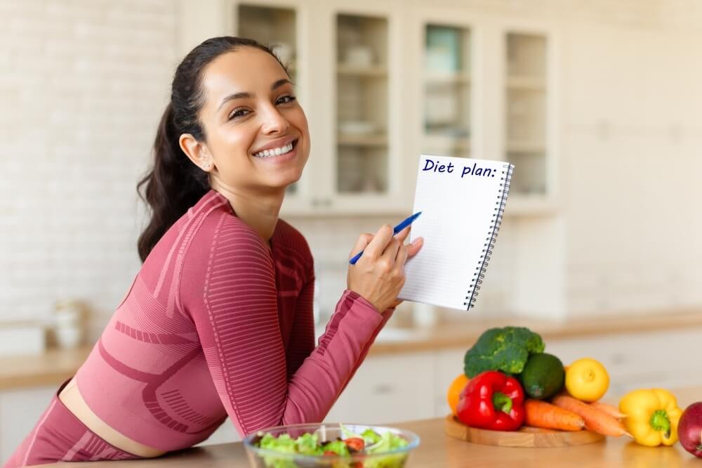 a woman working on a diet plan