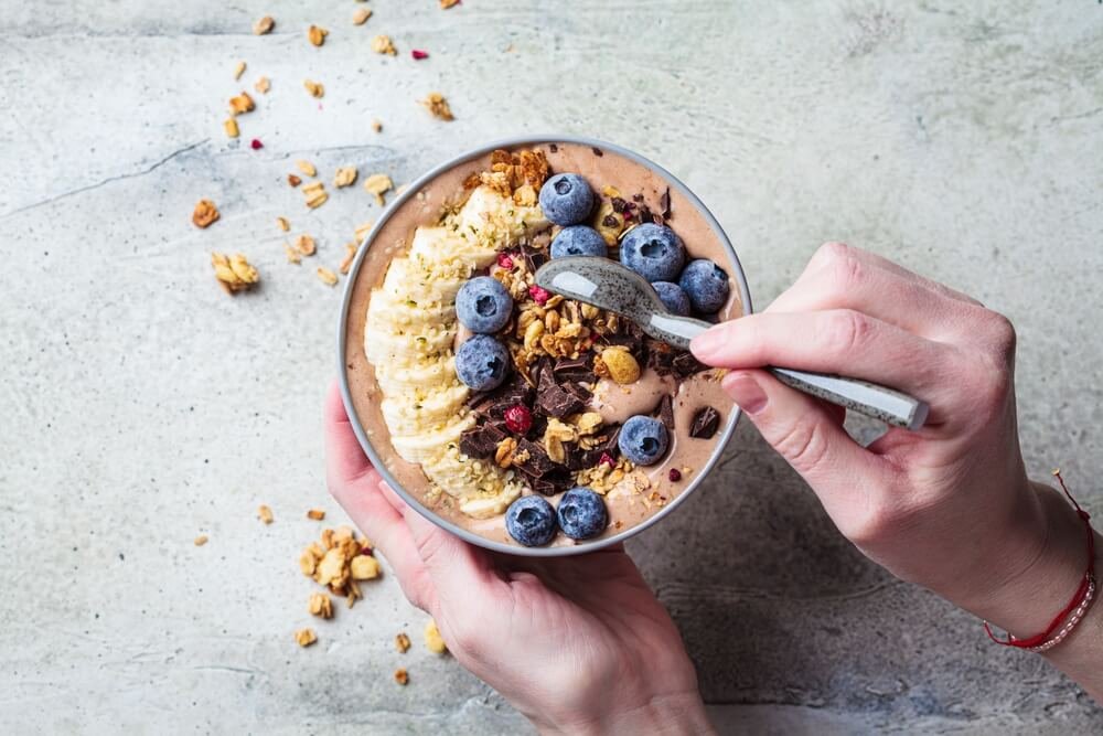A handful of berries and nuts